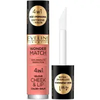 Eveline Cosmetics Wonder Match Velour Cheek&Lip blush en liquid lipstick 01 4,5ml