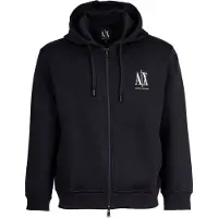 Armani Exchange Heren Sweater met capuchon en volledige ritssluiting in marine gelamineerd stretch katoen-pol XM000371AF10818UB101