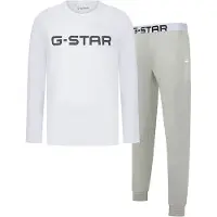 G-Star Pyjama lang 'Stone' greige / lichtgrijs / zwart / wit