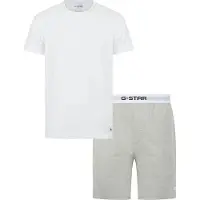 G-Star Pyjama kort 'Slate' grijs gemêleerd / zwart / wit