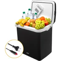TZS First Austria Elektrische Koelbox - 32L - 12V en 230 volt - Frigobox -Koelen en Verwarmen - Zwart