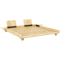 Karup Social Bedframe Met Rugleuningen & Bijzettafels Blank Gelakt 180x200 Cm - Bedden Dennenhout Natural - 434101180204