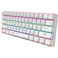 HxSJ V900 Bedrade Mechanisch Gaming Toetsenbord - RGB Verlichting - QWERTY - 61 Keys - Blue Switch - Wit