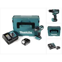 Makita Boormachine + slagboor, DDF 485 RT1J accuboormachine 18V 50Nm in Makpac + 1x 5,0 Ah accu + lader (Oplaadbare batterij)