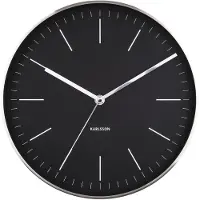 Karlsson – Wandklok, minimalistisch design, staal – zwart