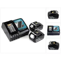 Makita Power Source Kit Li 18V met 2x BL1860B accu 6,0Ah + DC18RC oplader ( 199480-6 )