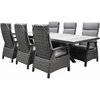 AVH-Collectie Tunis New Delhi dining tuinset uitschuifbaar 204-264x103xH74,5 cm 7 delig verstelbaar