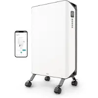Duux Edge Oil Oliegevulde Radiator 1500 W – Slim Verwarmen met Ventilator – Wit – 46 x 32 x 71 cm