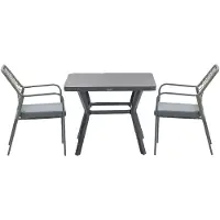 Garden Impressions Ross tuinset 3-delig mosgroen - Mina tuintafel 90x90 cm