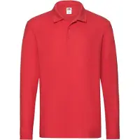 Fruit Of The Loom Heren Premium poloshirt met lange mouwen (Rood)