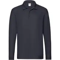 Fruit Of The Loom Heren Premium poloshirt met lange mouwen (Deep Navy)