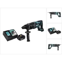 Makita Boormachine + slagboor, DHR 241 RT1 Accu-hamerboormachine 18 V 2,0 J SDS plus + 1x oplaadbare accu 5,0 Ah + lader (Oplaadbare batterij)