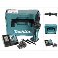Makita Slijpmachine + polijstmachine, DGD 800 RT1J Accu rechte slijper 18V + 1x accu 5,0Ah + lader + Makpac (Rechte slijper)