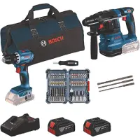 Bosch Professional GBH 18V-22 + GSR 18V-45 Combiset + Accessoires