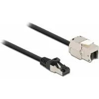 DeLOCK Cable RJ45 plug to Keystone Module RJ45 jack Cat.6A 2 m black