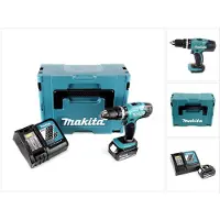 Makita DHP 453 RT1J accu klopboormachine 18V 42Nm + 1x accu 5,0Ah + lader in Makpac 2