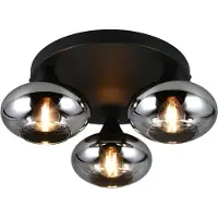 Valotorni Plafondlamp Divina zwart met smoke glas