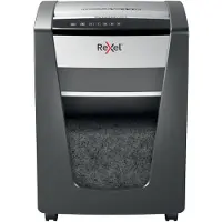 Rexel Momentum M515 papiervernietiger P5, deeltjes snijden 2 x 15 mm, 30 l, 15 vel snijcapaciteit, anti-papierstoringstechnologie, met rollen, zwart