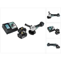 Makita DGA 517 RT accu haakse slijper 18 V 125 mm borstelloos + 2x accu 5.0 Ah + lader