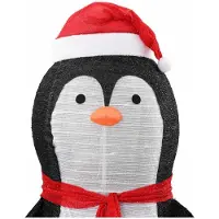 vidaXL Sneeuw Pinguïn Figuur met 600 LED Warmwit 78 x 178 cm Stof