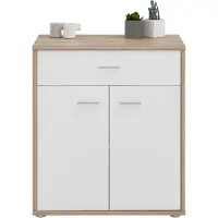 CARO-Möbel Ladekast in eiken Sonoma/wit met lade en deuren