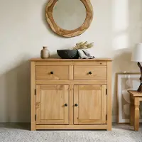 CARO-Möbel Commode CANCUN met 2 laden en deuren in modern design, massief grenen