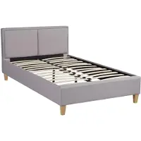 CARO-Möbel Gestoffeerd bed ANAIS 120x200 cm, grijze stof