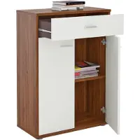 CARO-Möbel Commode TOMMY met lade - notenhout/wit