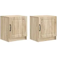 vidaXL Nachtkastje 2 st Sonoma Eiken 43 x 34,5 x 47 cm Bewerkt hout