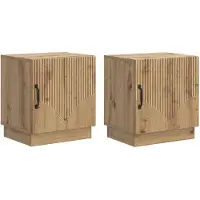 vidaXL Nachtkastje 2 st Artisanaal eiken 43 x 34,5 x 47 cm