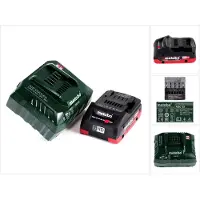 Metabo Gereedschap batterijen + laders, Accu-basisset 18V met 1x accu LiHD 4.0Ah ( 625367000 ) + lader ASC 55 ( 627044000 ) Folg (18 V)