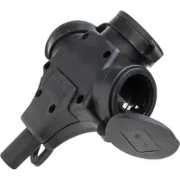 Kopp Spatwaterdicht Stopcontact Horizontaal Geaard Lateraal 3-polig Zwart Ip44