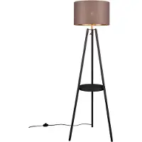 TRIO Staande Vloerlamp Colette Zwart Met Taupe Kap