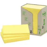 3M 100% Gerecycled Zelfklevende memoblaadjes Rechthoekig 127 x 76 mm Blanco Kanariegeel 655-1T 100 16 Stuks à 100 Vellen