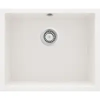 Deante - Granitocht gootsteen CORDA, 1-delig, hangend model, 55x46 cm, kleur alabaster