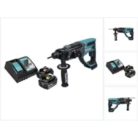 Makita Boormachine + slagboor, DHR 202 RF Accu combihamer 18 V 2,0 J SDS Plus + 2x accu 3,0 Ah + lader (Oplaadbare batterij)