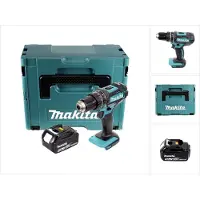 Makita DHP 482 T1J Accu klopboormachine 18 V 62 Nm + 1x accu 5,0 Ah + Makpac - zonder lader (Oplaadbare batterij)