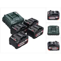 Metabo basisset 4x Li-Power accu 18 V 4,0 Ah CAS Li-Ion accu ( 4x 625027000 ) + ASC 55 oplader ( 627044000 )