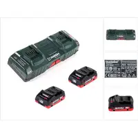 Metabo basisset met 2x accu LIHD 4,0 Ah + ASC 145 DUO dubbele lader