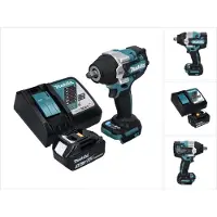Makita Boormachine + slagboor, DTW 700 RF1 Accu-slagmoersleutel 18 V 700 Nm 1/2" XPT Borstelloos + 1x accu 3.0 Ah + lader (Oplaadbare batterij)
