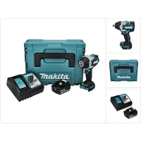 Makita Boormachine + slagboor, DTW 700 RT1J Accu-slagmoersleutel 18 V 700 Nm 1/2" XPT Borstelloos + 1x accu 5.0 Ah + lader (Oplaadbare batterij)