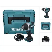 Makita Boormachine + slagboor, DTW 700 F1J Accu-slagmoersleutel 18 V 700 Nm 1/2" XPT Brushless + 1x accu 3.0 Ah + Makpac - o (Oplaadbare batterij)