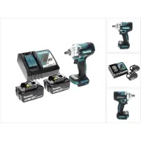 Makita DTW 300 RT accu-slagmoersleutel 18 V 330 Nm 1/2" borstelloos + 2x accu 5,0 Ah + oplader