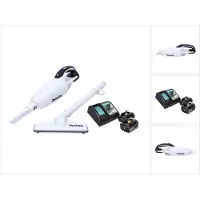 Makita DCL 181 FRFW accu stofzuiger 18 V wit + 2x accu 3.0 Ah + lader