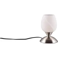 TRIO Nikkel tafellamp Cup Ii wit glas