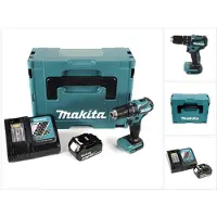 Makita Boormachine + slagboor, DHP 483 RF1J Accu klopboormachine 18V 40Nm in Makpac + 1x 3,0 Ah accu + lader (Oplaadbare batterij)