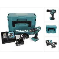 Makita Boormachine + slagboor, DHP 483 RTJ Accu klopboormachine 18V 40Nm in Makpac + 2x 5,0 Ah accu + lader (Oplaadbare batterij)