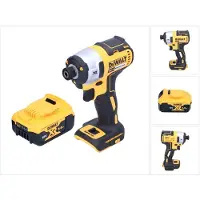 DeWalt Boormachine + slagboor, DCF 887 N Accu-slagmoersleutel 18 V 205 Nm 1/4" Borstelloos + 1x accu 5.0 Ah - zonder oplader (Oplaadbare batterij)