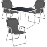 Mojawo 4-delige camping set: tuintafel + 3 campingstoelen, inklapbaar