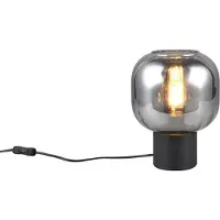 TRIO Trendy tafellamp Diva zwart met smoke glas